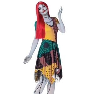 Sally costume, wig, socks, body paint, and lashes.